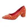 Xiuhe rosso tacco sottile scarpe da sposa a punta mostra tacchi alti moda damigella d'onore piccola fragranza singola 220506