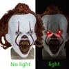 Maschera di Halloween Pennywise Stephen King It Latex LED Casco Horror Cosplay Maschere da clown spaventoso Costume da festa Puntelli 220715