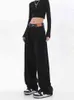 Vintage Haute Taille Femmes Noir Patchwork Jeans Mode Coréenne Streetwear Pantalons Jean Vrouwelijke Broek Droit Baggy Denim Broek L220726