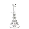 Showerhead Glass Bongs Beaker Fab Egg Hookahs Swiss Perc Water Pipes 9" Tall 4mm Oil Dab Rigs 14mm Female Joint With Bowl Recycler