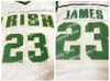 Nouveau navire des États-Unis #St Vincent Mary lycée maillot de basket-ball irlandais tous cousus blanc vert jaune maillots taille S-3XL