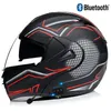 Motosiklet Kaskları 2022 Flip-Up Kask Bluetooth ile Tam Dört Mevsim Sürme Çift Lens Unisex Motosiklet