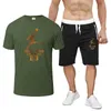 Herrenbekleidung Männer Shorts Trainingsanzüge Sommer Marke Shorts Sets Brief Drucken T-shirt Kurzarm Anzüge Mann Mode Lässig Jogger Gym Tee