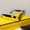 V3 ovale zonnebril voor heren dames goudkleurige metalen bril F40045 zomerstijl anti-ultraviolet retro zwart acetaat volledige framebrug met LOGOS-bril