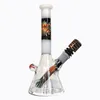 Beaker bong colorful twisted glass craft thick glass bongs 9mm straight bong with down stem
