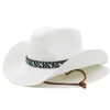 Western Cowboy Handmade Straw Hat Top Women's Outdoor Wide Brim Beach Hats Sun Visor Sun Protection Fashionable Cap