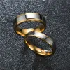 Goldrand Edelstahl Ring Mode Damen Herren Ring Band Modeschmuck