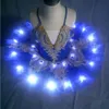 Bühnenkleidung Ruoru Rosa Gelb Farbe Mädchen Kinder Kinder Tutu Ballett Led Licht Schwanensee Ballerina Pfannkuchen Kostüm