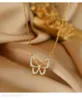Pendant Necklaces 925 Stamp Butterfly Necklace For Women Dainty Zircon Ins Chains Silver Color Jewelry Bijoux DropPendant