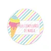 100pcs dondurma tema doğum günü partisi etiketleri çıkartmalar ilk doğum günü bebek duşu kişiselleştirilmiş yaz partisi çıkartmaları 220712