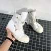 Moda-yaz botları moda tuval botları kadın beyaz platform ayak bileği botları 9#20/20e50