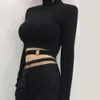 Women Slim Short Thirt Thirt Shirt Sexy Turtleneck Sleeve Long Crop Top Top Black Black Club Autumn Spring Streetwear