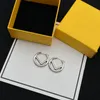 Women Earings Designer Jewelry Gold Hoop Earring Accessories F Letter Luxurys Studs Silver Earrings Boucles Size 3cm 22062203R