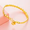 ارتباط سلسلة حقيقية 24K ذهبية المجوهرات الكرة الكرة الأفريقية Banglebracelet دبي الإثيوبي للنساء هدايا الزفاف