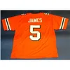 MIT Custom Men Youth Women Vintage #5 Edgerrin James från Miami Hurricanes College Football Jersey Size S-4XL eller Custom något namn eller nummer Jersey