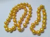 Pendant Necklaces Sell 12-13mm Natural Akoya Yellow Pearl Necklace Bracelet SetPendant PendantPendant