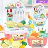 22pcs Mini Kitchen Toys Set Kids Pretend Play Plastic Simulation Food Cooking Table Set Children Puzzle Toys for Boy Girl Gifts LJ201211