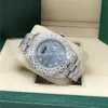 Diamante Full Blue Pearl Watch Presidente 128238 43mm Branco de Gold Men Wristwatch Box