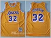 Mens 1996 Mitchell and Ness33 Kareem Abdul Jabbar Jersey 32 Johnson 34 Shaquille ONeal O Neal 44 Jerry West Yellow Purple Blue Thr5500953