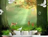 Mural on the wall 3d wallpaper Living room bedroom modern Wonderland oil painting three-dimensional forest TV background wall murals wallpapers