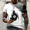 T-shirts pour hommes T-shirt Impression 3D Mode Personnalité Tendance Respirant Et Confortable Simple Noir Blanc Style Top