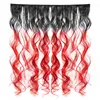 Bundles with Closure Loose Wave Hair Bundles with Lace Closure for Extensions Hair 18-30 inch Ombre Red Bundles with Frontal 2106156581277