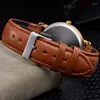 Armbandsur SMVPERKEK KOL SAATI Fashion Arabiska siffror Dial Wrist Watch Montre Relojes Hombre British Leather Band Casual Sport Mens Clock