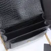 Solid Alligator Bag Chain Cross Body Pure Shoulder Bags Hand Wallet Three Dimensional Outer Moneybag Interior Slot Pocket