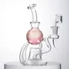 Pink Recycler Hookahs Heady Glass Showerhead Perc Glass Bong Beach Ball Oil Rigs Percolator With Banger XL-2242