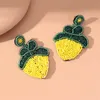 Bengelen kroonluchter vrouwen met de hand genaaid oorbellen rijst kralen creatieve aardbeivorm ontwerp sense drop sieraden cadeau
