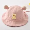 Våren baby hink hatt för pojke tjej söt tecknad björn fiskare hattar strand sol mössa barn utomhus barn mössor