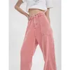 Pink Woman's Jeans High midja Summer Wide Leg Denim Trouser Baggy Streetwear Chic Design Ladies Vintage Straight Jean Pants 220815
