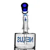 Mini Glass Vapor Dab Rig Hookahs Nexus Portable Water Pipes Hockey Puck Basform 5 tum och 14 mm Joint Blue Green8425010