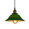 Подвесные лампы Американский ретро ностальгический промышленный стиль E27/E26 Ресторан Creative Bar Coffee Shop Emerald Green Glass