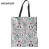 INSTANTARTS Divertente Cartone Animato Infermiera Modello Womans Lino Shopping Moda Grandi Ragazze Tote Panno Riutilizzabile Eco Borse Y201224