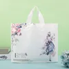 50pcs Thicker Large Plastic Bag Simple and Fresh with Handles Clothing Store Shopping Bag Wedding Gift Jewelry Packaging Bag 220420