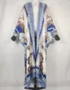Etniska kläder Elegant Kuwait Twill Silk överdimensionerad Bohemian Loose Women's Kimonos African Lady's Muslim Kaftan Duster Coatethnic