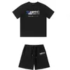 Mens T-shirts märke Tracksuit T-short Shorts Suit Two Piece Set Summer Pluch broderi Trapstar Short Sleeve Sportswearmens J5XL