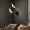 Vägglampa postmodern kreativitet guldplätering fågel led lampor hall trappor sconce sovrum ljus designer dekor fixtureswall