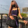 Zwei Stück Sets Frauen Sommer Gothic Club Sexy Röcke Set Ärmellose Bandage Crop Tops Kette Aline Rock 2Pcs Sets weibliche 220602