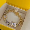 مصمم Gold Bangle Luxurys مصممون رسالة مشبك سوار لؤلؤة المجوهر