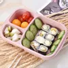 Dijkartikelen netjes tarwe strobs lunchbox container transparante warmtebestendig lekbestendig fruit case school officedinnerware setsdinnerwar