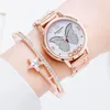 Armbanduhren Damenuhr mit Schmetterlingsmuster, Stahlband, koreanische Studentin, lässig, Allgleiches, Quarzuhr, Armbanduhren