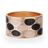Bangle 1PC European Oil Drop Metal Gold Plated Wide Cuff -armband för kvinnor Femme Armbandsmycken Raym22