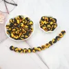 Chenkai 50PCS 15mm Sunflower Print Silicone Beads Baby Round Shaped Beads Teething BPA Free DIY Sensory Chewing Toy Accessories 220328