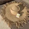 Natürliche Bast-Strohhut Sommer für Frauen große breite Krempe Sonnenschutz Hüte Lady Gilrs Urlaub Panama Strand Elob22