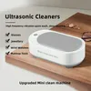 Macchine per la pulizia ad ultrasuoni Cucina domestica Dormitorio Gioielli Giocattoli Orologio automatico Detergente per occhiali multifunzionale con custodia per lenti a contatto con ricarica USB gratuita