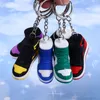 Designer Mini Silicone 3D Sneaker Pompom Keychain Men Women Kids Key Ring Gift Shoes Keychains Handbag Chain Basketball Rabbit Hair Keychain