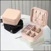 Caixas de j￳ias embalagem exibir port￡til caixa pequena feminina de viagem Organizador de j￳ias PU mini capa anel otbrj