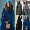 Kadın Yün Karışımları Kadın Kış Sıcak Kapşonlu Karışım Uzun Cape Ponchos Pelerin Ceket Kostümü Poncho Coat Sleeve Rüzgar Koruma Pil22